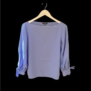 Massimo Dutti Lightweight Cotton Sleeve Tie Blouse size 8